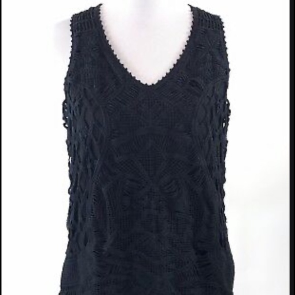Banana Republic Tops - Banana Republic | Black Lace Overlap Top | Size XL